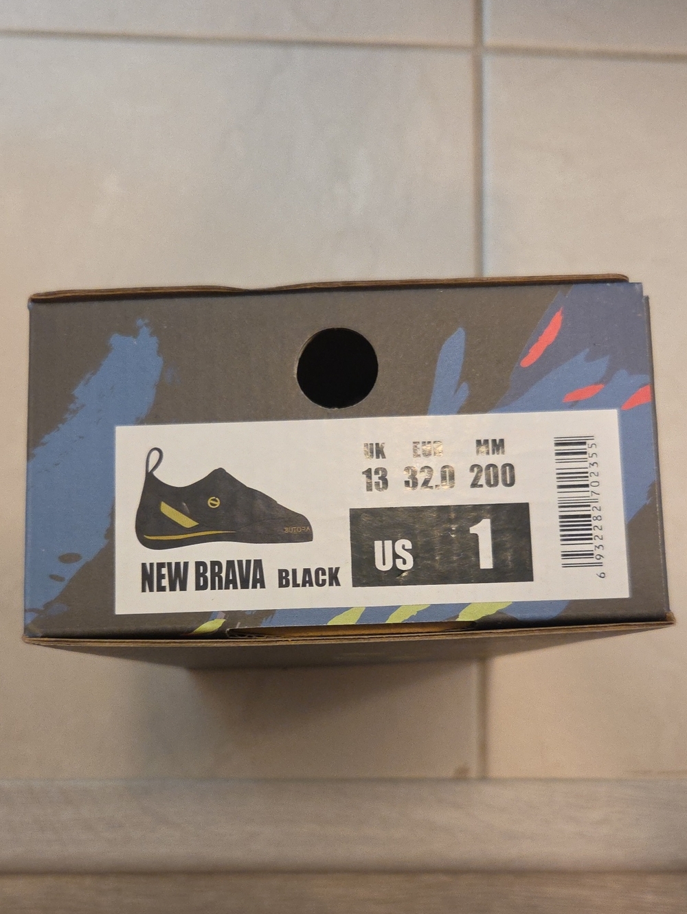 New Brava Black Kids Shoe Box - US 1